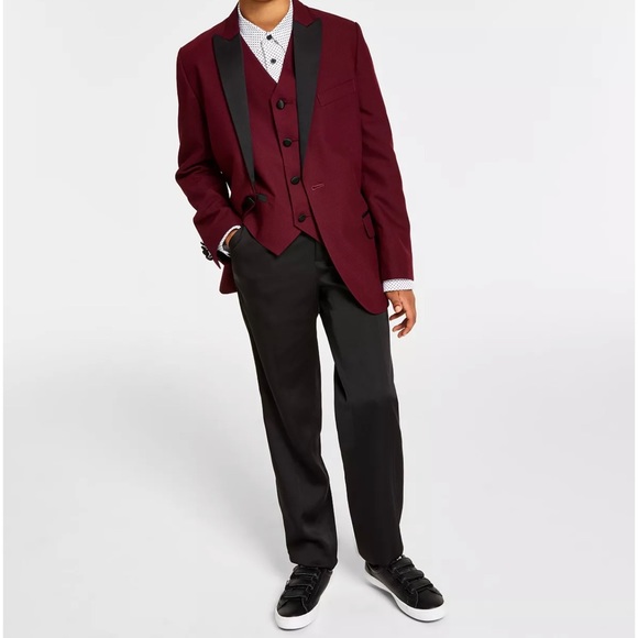 Calvin Klein Big Boy's Stretch Satin Pants Black Size 8 - Picture 1 of 9